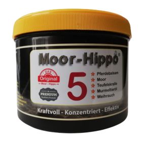 Moor-Hippo 5 - Pferdebalsam mit Moor, Teufelskralle, Murmeltier- und Weihrauchöl - 500ml